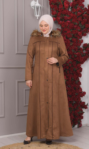 مانطو شاموا نسائي شتوي فرو 1354 - بني