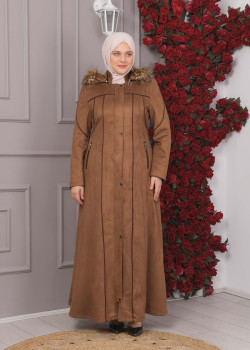 مانطو شاموا نسائي شتوي فرو 1354 - بني