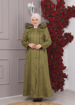 مانطو شاموا نسائي شتوي فرو 1354 - زيتي