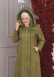 FURRY HOODED ZIPPERED OVERSIZED SUEDE TOPCOAT 1354 Haki