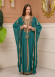 Belted Lace Dubai Kaftan Evening Dress 4106 - green