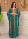 Belted Lace Dubai Kaftan Evening Dress 4106 - green