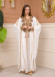 Belted Lace Dubai Kaftan Evening Dress 4106 - white