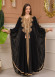 Kuşaklı Dantelli Dubai kaftan Abiye Elbise 4106 - Siyah