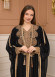 Kuşaklı Dantelli Dubai kaftan Abiye Elbise 4106 - Siyah