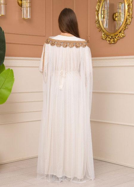 美品 Cristaseya WOOL CAFTAN DRESS ホワイト Fuji Caftan - White