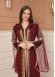 Belted, Lace, Silvery Caftan Evening Dress 4108 - burgundy