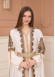 Kuşaklı Dantelli Simli kaftan Abiye Elbise 4108 - Beyaz