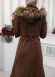 FUR HOODED BELT HIJAB SUET TOPCOAT 1340 Kahverengi