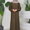 Simple & Long Hijab Dress 827 - khaki