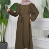 Simple & Long Hijab Dress 827 - khaki