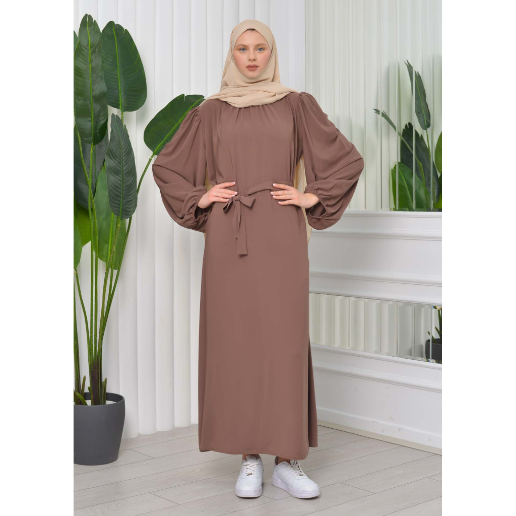 brown hijab dress Modest Women's Elegant 9470 The dress length of 150cm (59 inches) Modest Sharia Dress 827 -
