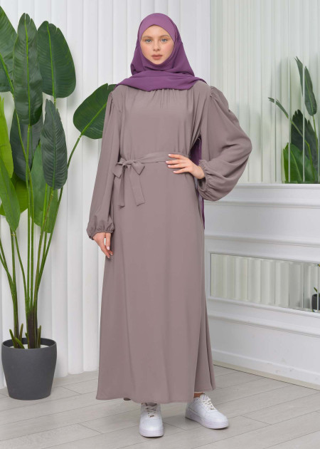 Simple & Long Hijab Dress 827 - salmon - HIJAB CLOTHING - Moda Mix | Moda Mix Simple & Long Hijab Dress 827 - salmon - HIJAB CLOTHING - Moda Mix | Moda Mix