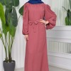 Simple & Long Hijab Dress 827 - light pink