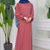 Simple & Long Hijab Dress 827 - light pink