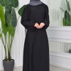 Simple & Long Hijab Dress 827 - black