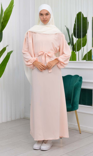 فستان محجبات طويل مع حزام 827 - سومو