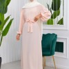 فستان محجبات طويل مع حزام 827 somon