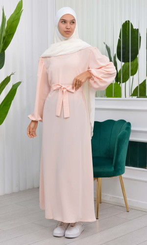فستان محجبات طويل مع حزام 827 - سومو