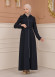 Belted Zippered Clarita Hooded Topcoat 1224 - deep blue