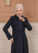Belted Zippered Clarita Hooded Topcoat 1224 - deep blue