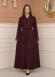 Diamond-Studded Modest Abaya 679 Bordo