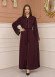 Diamond-Studded Modest Abaya 679 Bordo