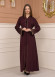 Diamond-Studded Modest Abaya 679 Bordo