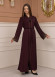 Diamond-Studded Modest Abaya 679 Bordo