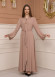 Diamond-Studded Modest Abaya 679 Bej