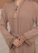 Diamond-Studded Modest Abaya 679 Bej