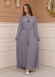 KUŞAKLI FERMUARLI ELMAS TAŞLI ABAYA FERACE -679 Gri