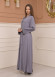 KUŞAKLI FERMUARLI ELMAS TAŞLI ABAYA FERACE -679 Gri