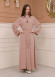 Diamond-Studded Modest Abaya 679 - powder pink/ dusty pink