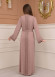 Diamond-Studded Modest Abaya 679 - powder pink/ dusty pink