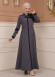 Belted Zippered Parachute Hooded Topcoat 1227 - Antrasıt