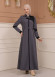 Belted Zippered Parachute Hooded Topcoat 1227 - Antrasıt