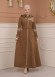 Belted Zippered Parachute Hooded Topcoat 1227 - tan