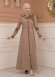 Belted Zippered Parachute Hooded Topcoat 1227 - light brown