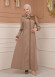 Belted Zippered Parachute Hooded Topcoat 1227 - light brown