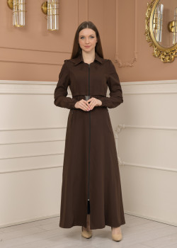 مانطو برادا ذو اكمام مطاط 1228  - بني