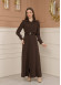 Belted Zippered Prada Hooded Abaya Dress 1228 - brown