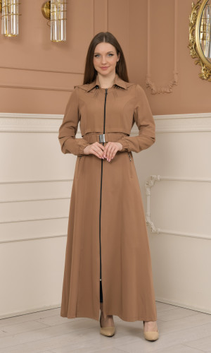 مانطو برادا ذو اكمام مطاط 1228  - بيج