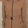 Belted Zippered Prada Hooded Abaya Dress 1228 - beige