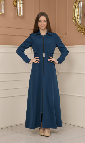 مانطو برادا ذو اكمام مطاط 1228  - تركواز