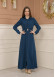 Belted Zippered Prada Hooded Abaya Dress 1228 - turquoise