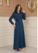 Belted Zippered Prada Hooded Abaya Dress 1228 - turquoise