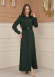 Belted Zippered Prada Hooded Abaya Dress 1228 - green