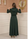 Belted Zippered Prada Hooded Abaya Dress 1228 - green
