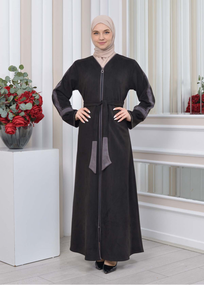 BELTED ZIPPERED SUEDE ABAY 1352 Antrasıt